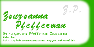 zsuzsanna pfefferman business card